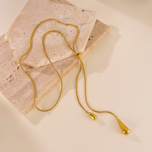 1 Stück Elegante Serie Tägliche Tropfen Verstellbare Edelstahl Gold Farbe Damen Anhänger Halsketten h5 Bild4