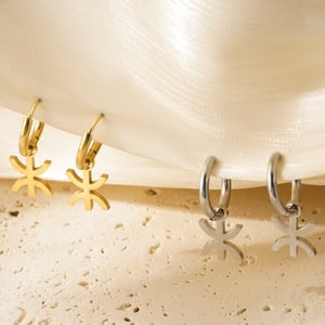 1 Pair Modern Series Sleek Geometric Titanium Steel Gold Color Women's Drop Earrings h5 Picture6