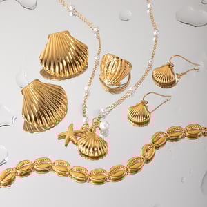 new marine element series jewelry for women, high-end luxury niche titanium steel earrings and necklace accessories  h5 Picture5