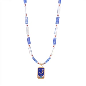 1 Piece Ethnic Series Bohemian Moon Tarot Stainless Steel Gold Color Natural Stone Women's Pendant Necklaces h5 Picture11
