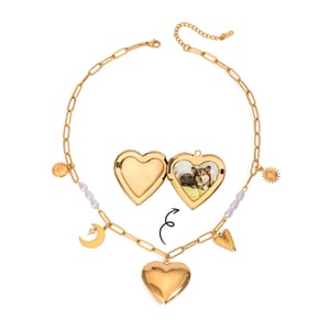1 Piece Romantic Series Classic Heart Shape Moon Stainless Steel Gold Color Women's DIY Pendant Necklaces h5 Picture6