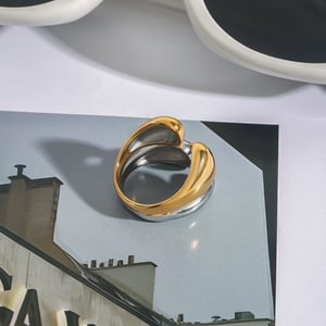 1 stück simple series  ringförmige edelstahl goldfarbene damen-einzelringe h5 Bild9