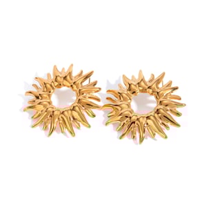 1 pair luxurious series retro annular stainless steel  gold plated women stud earrings h5 Picture6