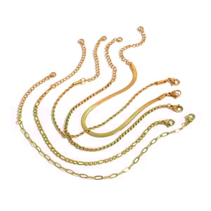 1 stück simple series  linie edelstahl 18 karat vergoldet damen kettenarmbänder h5 Bild6