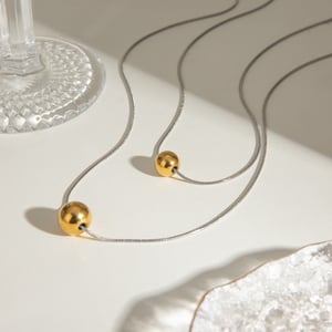 1 piece simple series  style round stainless steel  gold plated women pendant necklaces h5 Picture3