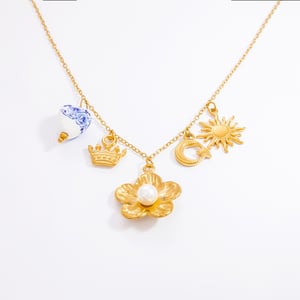 1 piece romantic series natural heart stainless steel  gold color plated artificial pearl women's pendant necklaces h5 Picture7