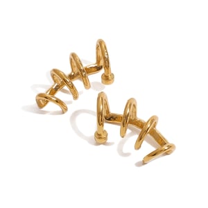 1 Paar Simple Series Retro Geometrischer Edelstahl 18 Karat vergoldete Damen-Clip-On-Ohrringe h5 Bild7