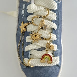 1 paio di pendenti da donna in acciaio inossidabile con zircone placcato oro , serie romantica, classici e geometrici h5 Immagine2