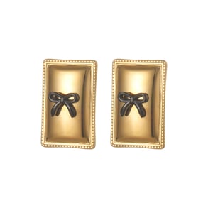 1 Paar Simple Series Simple Bow Knot Edelstahl 18 Karat vergoldete Damen-Ohrstecker h5 Bild3