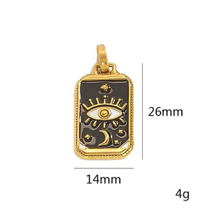 1 Piece Romantic Series Elegant Sun Drop Oil Stainless Steel Gold Color Women's Pendants h5 Picture5