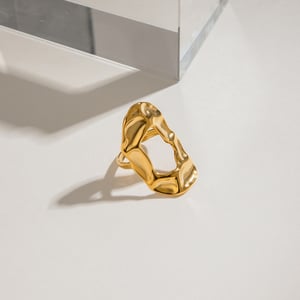 1 stück classic series  style hammermuster edelstahl goldfarben verstellbare damenringe h5 Bild6
