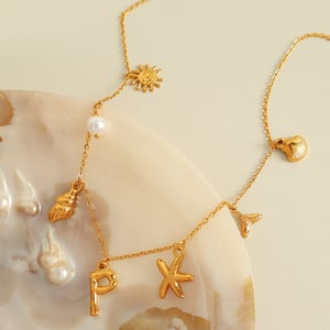 1 piece ethnic series vacation letter stainless steel  gold plated women pendant necklaces h5 Picture6