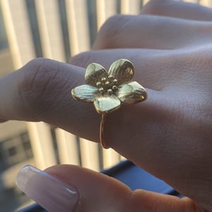 Bague ajustable en acier inoxydable couleur or pour femme, série romantique, motif fleurs de style Ins h5 Image7