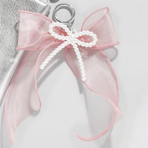 1 Stück Romantische Serie Süße Schleife Knoten Organza Künstliche Perle Damen Tasche Charms h5 Bild4