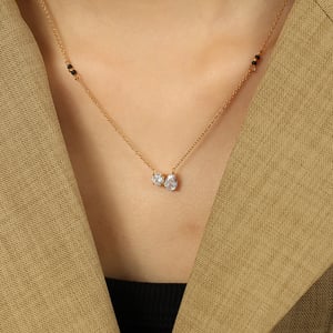 1 Stück Simple Series Klassische einfarbige Titanstahl-Goldfarbene Damenketten h5 Bild5