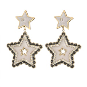 1 Paar Simple Series Klassische geometrische Edelstahl 18 Karat vergoldet Strass Damen Tropfen Ohrringe h5 Bild4