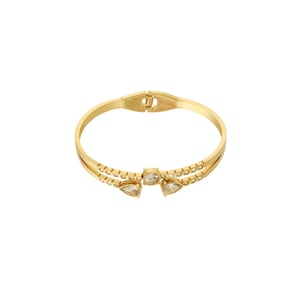 1 Piece Glamorous Series Elegant Droplet Stainless Steel Gold Color Women's Bangles h5 Picture8