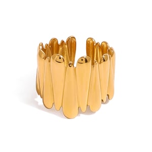 1 Piece Retro Stainless Steel Gold Colored Statement Ring h5 Picture5