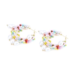 1 Pair Elegant Bead Twisted Pearl Hoop Earrings h5 Picture4