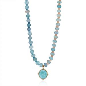 1 Piece Gorgeous Series Elegant Moon Stainless Steel Gold Color Natural Stone Women's Pendant Necklaces h5 Picture10