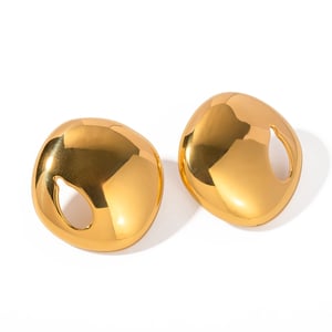 1 Paar einfache Serie lässig geometrische Edelstahl 18 Karat vergoldet Frauen Ohrstecker h5 Bild6