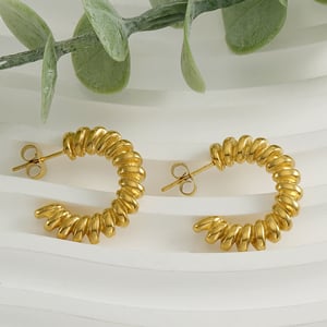 1 Paar Simple Series Simple Twist Edelstahl 18 Karat vergoldete Damen-Ohrstecker h5 Bild4