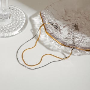 1 Piece Simple Series Delicate Line Stainless Steel Gold & Silver Color Chain Bracelets h5 Picture5