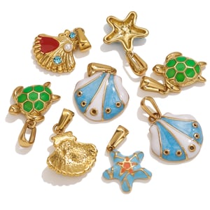 1 Piece Ocean Series Marine Organism Stainless Steel Women's Pendants h5 Picture4