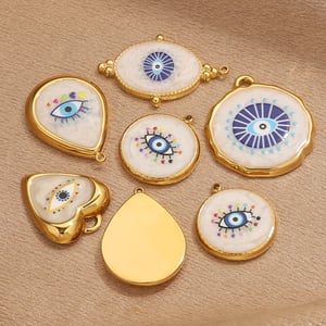 Retro Colorful Eye Stainless Steel Women's Pendants h5 Picture5