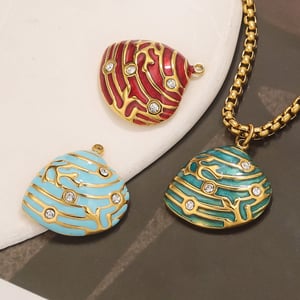 1 Piece Polychrome Series Shell Stainless Steel Women's Pendants h5 Picture4