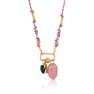 1 Piece Handcrafted Series Bohemian Hand Stainless Steel Gold Color Natural Stone Women's Pendant Necklaces h5 Picture7