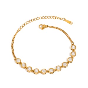 1 Piece Classic Stainless Steel Gold Color Women's Chain Bracelets h5 Picture8