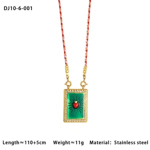 Ornate Rectangular Oil- Glazing Women's Pendant Necklaces h5 Picture2