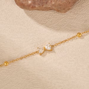 1 Stück Simple Series Daily Bow Knot Edelstahl Goldfarben Damen Charm Armbänder h5 Bild3