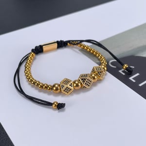 Aufwendige Serie Punk Geometrische Edelstahl Gold Farbe herren Kette Armbänder h5 Bild3