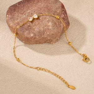 1 Stück Simple Series Daily Bow Knot Edelstahl Goldfarben Damen Charm Armbänder h5 Bild6