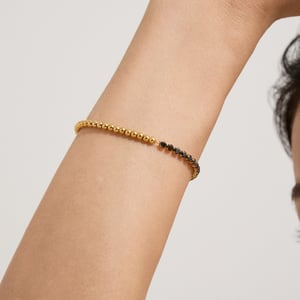 Classic Beads Stainless Steel Gold Color Women's Beaded Bracelets h5 Picture7