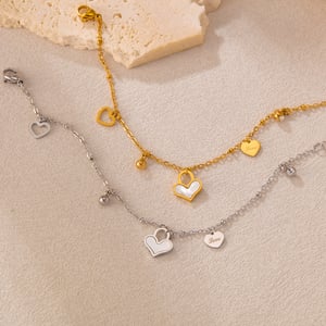 1 Piece Simple Series Daily Heart Shape All-match Stainless Steel Gold Color Women's Charm Bracelets h5 Picture4