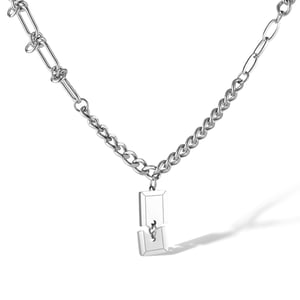 Dikdörtgen Plaka Paslanmaz Çelik Erkek Kolye Uçları h5 Resim6