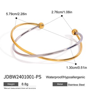 Einfache geometrische Manschettenarmbänder aus Edelstahl in verschiedenen Farben h5 Bild2