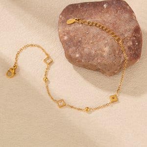 1 Stück Simple Series Tägliche geometrische Edelstahl Gold Farbe Damen Charm Armbänder h5 Bild6