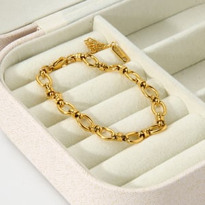 Simplicity Series Gold Color Stainless Steel Chain Bracelet h5 Picture4