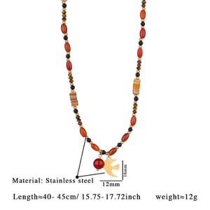 Klassische Taube Edelstahl Gold Farbe Naturstein frauen Perlen Halsketten h5 Bild2