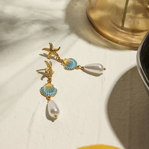 style oceanic stainless steel gold color drop earrings h5 Picture8