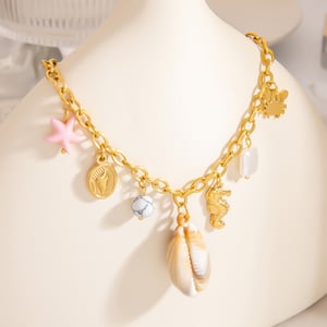 Oceanic Stainless Steel Gold Color Pendant Necklaces h5 Picture3