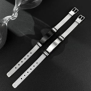 Pulseras de cadena rectangulares de acero inoxidable para hombre, serie Designable, 1 pieza h5 Imagen4