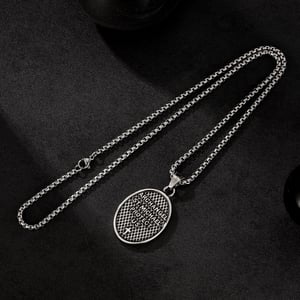 Classic Religious Oval Stainless Steel Men's Necklaces h5 Picture5