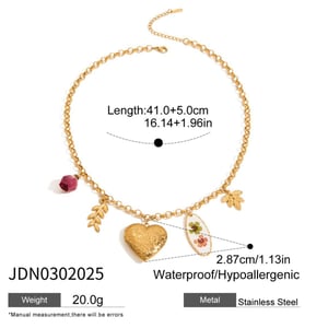 style heart stainless steel gold color pendant necklaces h5