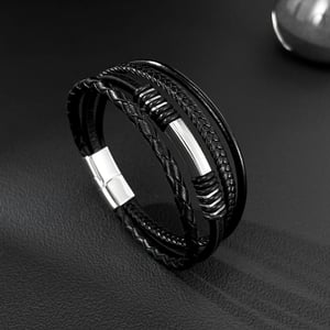 Braccialetti da uomo minimalisti multistrato in acciaio inossidabile, 1 pezzo h5 Immagine3