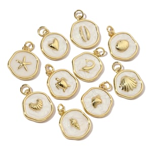 1 Stück Urlaubsserie Meeresorganismus Kupfer Gold Farbe Damenanhänger h5 Bild5